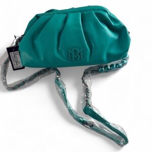 Badgley Mischka Wrapped Frame Crossbody in Green/Teal.
